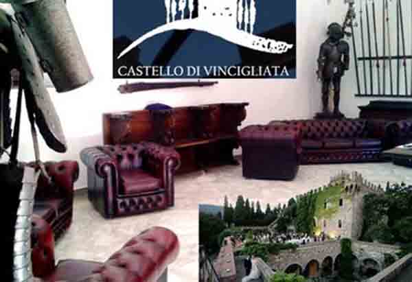 noleggio arredi Matrimonio inglese in Toscana - Castello di Vincigliata